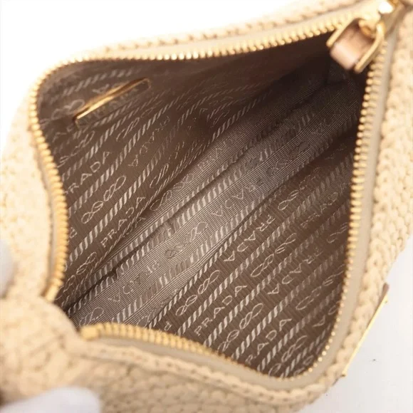 Prada Re-Edition 2005 Shoulder Bag Raffia Small Neutral - Picture 10 of 14